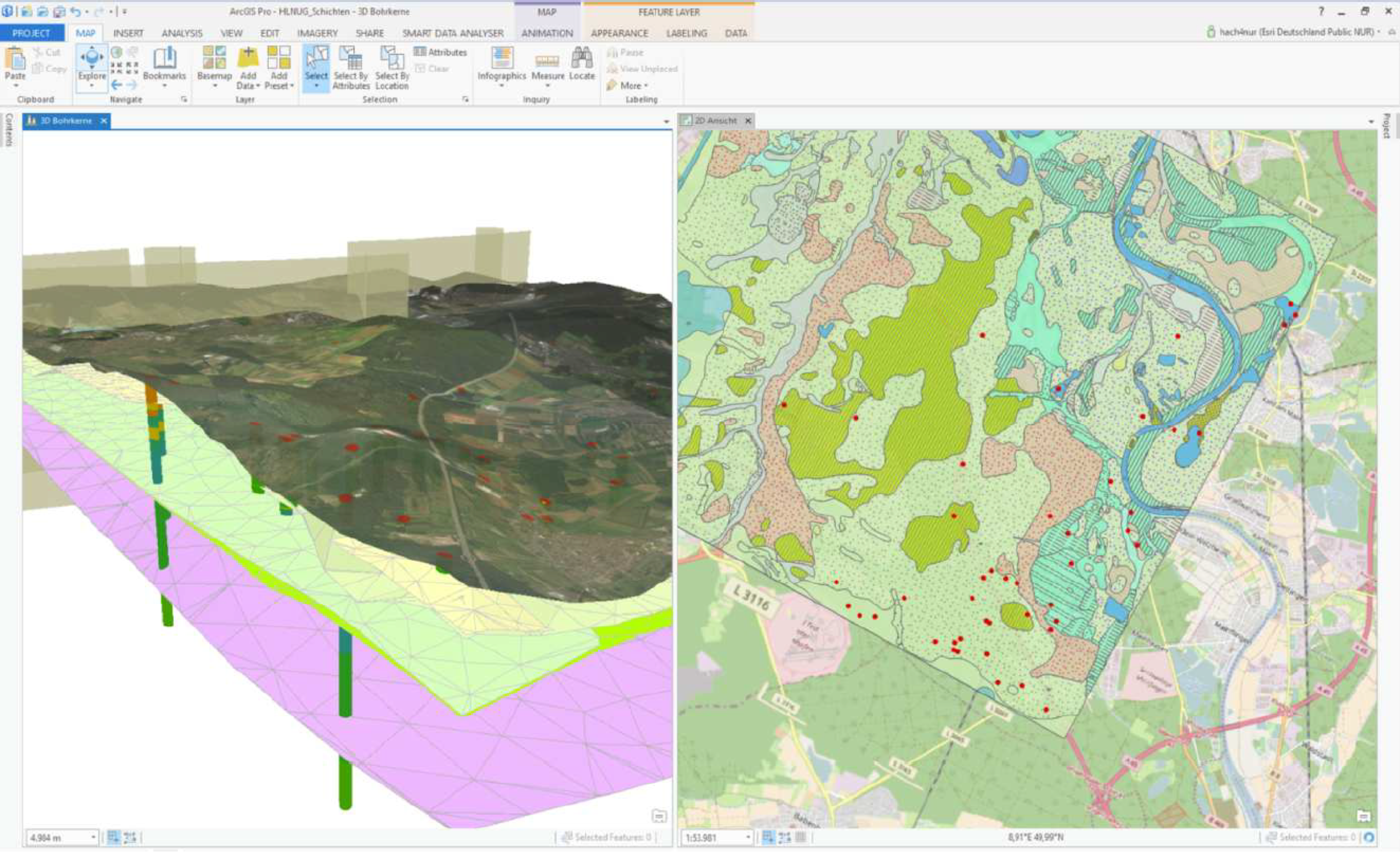 3D visualization enabled by Till Riemenschneider’s “Geologic Toolbox”